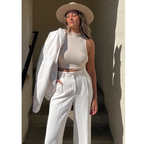 Zara Pants & Jumpsuits White Linen Pants Poshmark